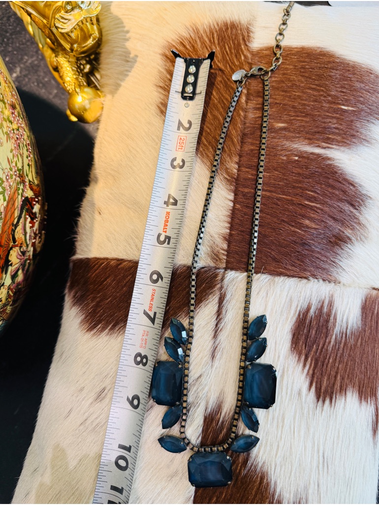 Loren Hope Blythe Dark Blue Crystal Necklace Eith Bronze Chain — image 5 of 6